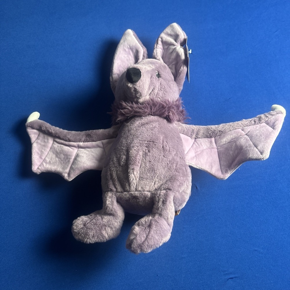 Gigglescape Halloween Purple Plush Bat 18in Posable Wings Stuffed Animal NEW